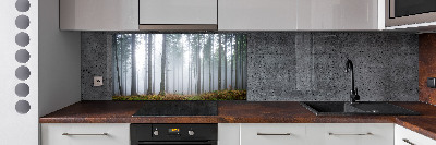 Kitchen splashback Fog in the forest