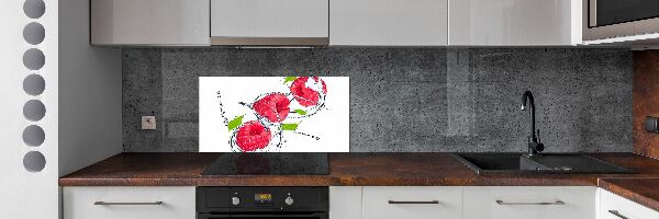 Cooker splashback Raspberry and water