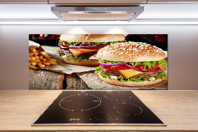 Cooker splashback hamburgers