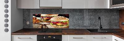 Cooker splashback hamburgers