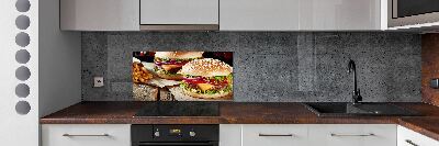 Cooker splashback hamburgers