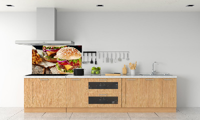 Cooker splashback hamburgers