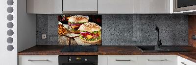 Cooker splashback hamburgers