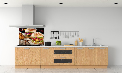 Cooker splashback hamburgers