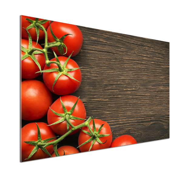 Cooker splashback Tomatoes on wood