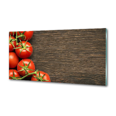 Cooker splashback Tomatoes on wood