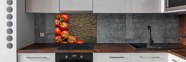 Cooker splashback Tomatoes on wood