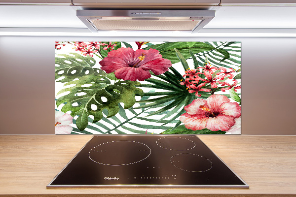 Cooker splashback Tropical flowers