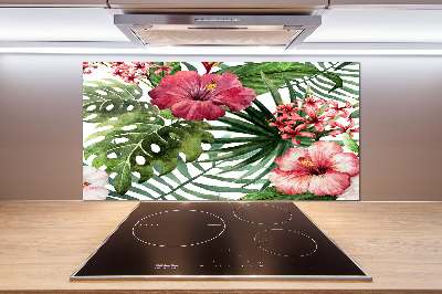 Cooker splashback Tropical flowers