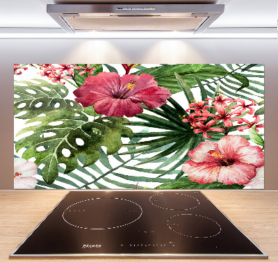 Cooker splashback Tropical flowers