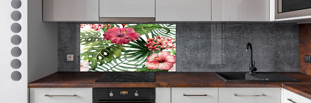 Cooker splashback Tropical flowers