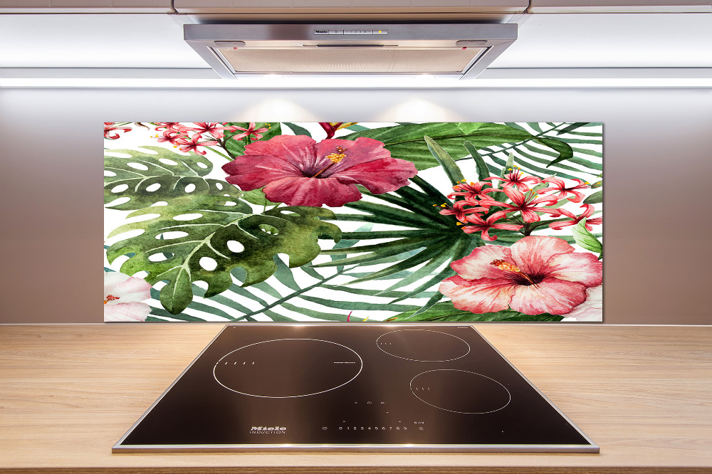 Cooker splashback Tropical flowers