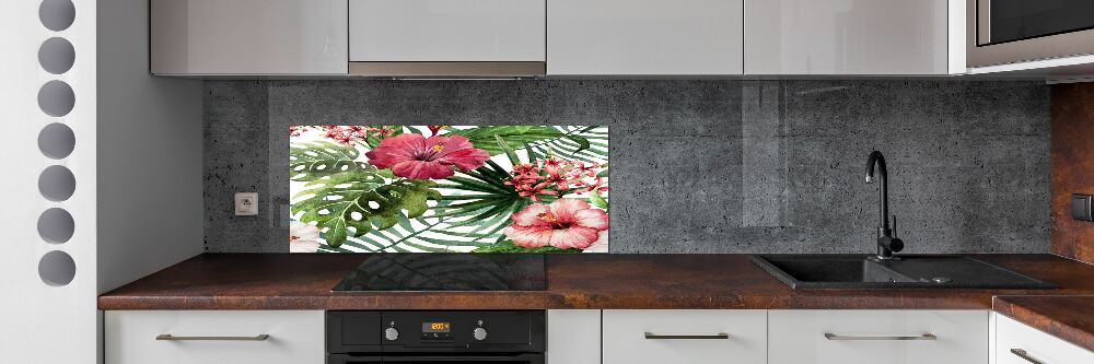 Cooker splashback Tropical flowers