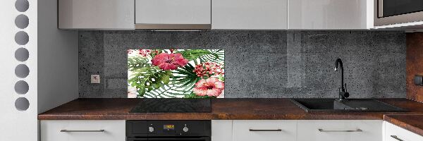 Cooker splashback Tropical flowers