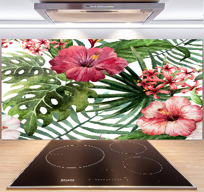 Cooker splashback Tropical flowers