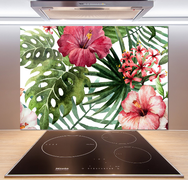 Cooker splashback Tropical flowers