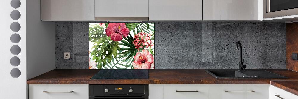 Cooker splashback Tropical flowers