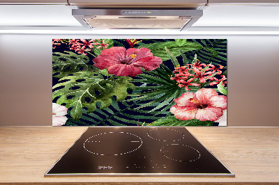 Cooker splashback Tropical flowers