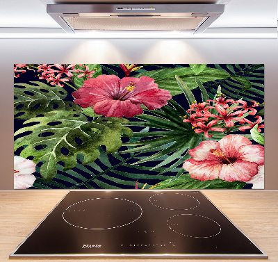 Cooker splashback Tropical flowers