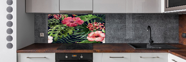 Cooker splashback Tropical flowers