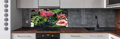 Cooker splashback Tropical flowers