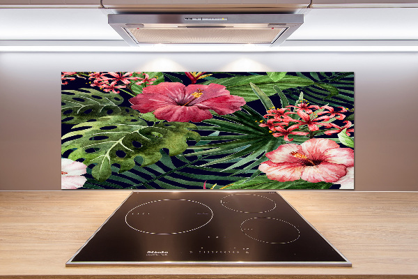 Cooker splashback Tropical flowers