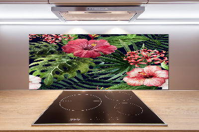 Cooker splashback Tropical flowers