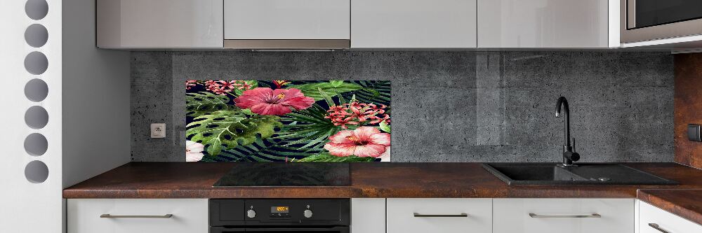 Cooker splashback Tropical flowers