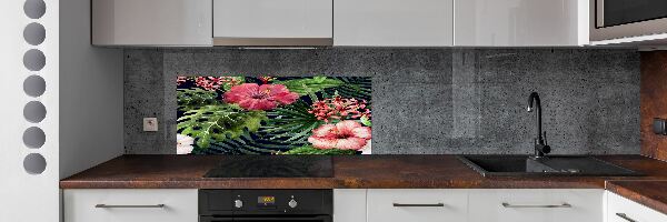 Cooker splashback Tropical flowers