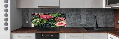 Cooker splashback Tropical flowers