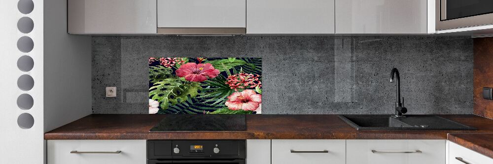 Cooker splashback Tropical flowers