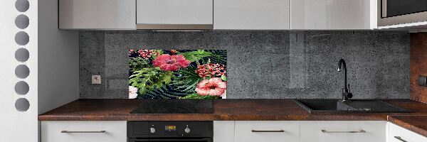 Cooker splashback Tropical flowers