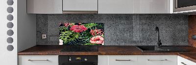 Cooker splashback Tropical flowers