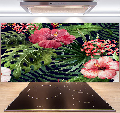 Cooker splashback Tropical flowers