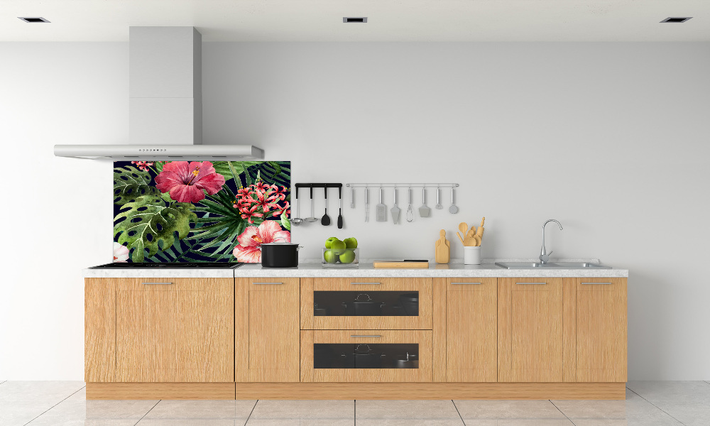 Cooker splashback Tropical flowers