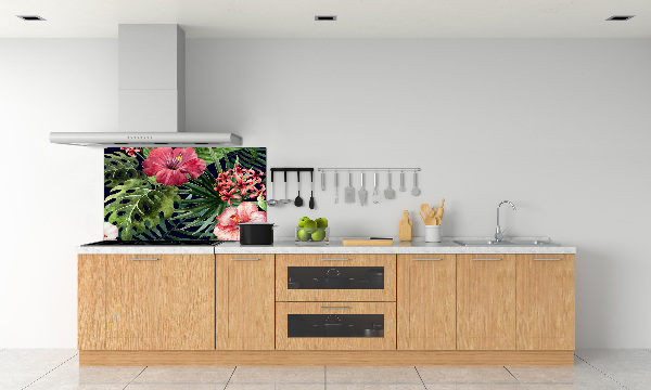 Cooker splashback Tropical flowers