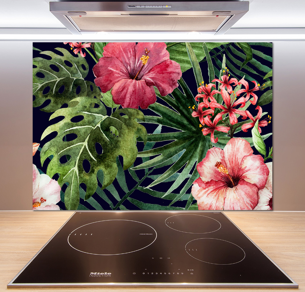 Cooker splashback Tropical flowers