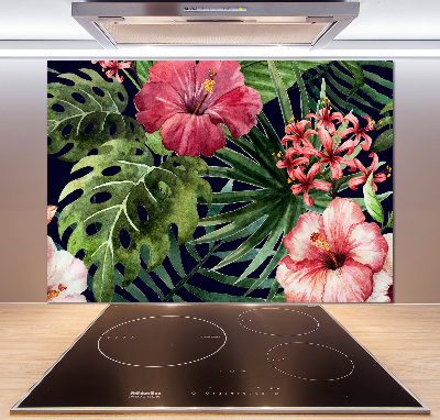 Cooker splashback Tropical flowers