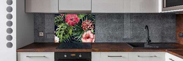 Cooker splashback Tropical flowers