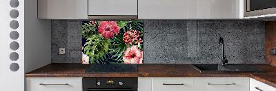 Cooker splashback Tropical flowers