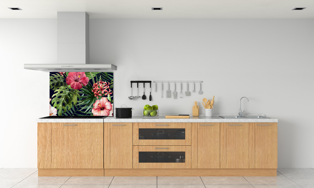 Cooker splashback Tropical flowers