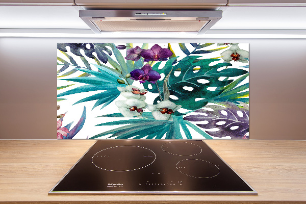 Cooker splashback Tropical flowers