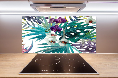 Cooker splashback Tropical flowers