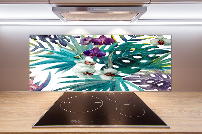 Cooker splashback Tropical flowers