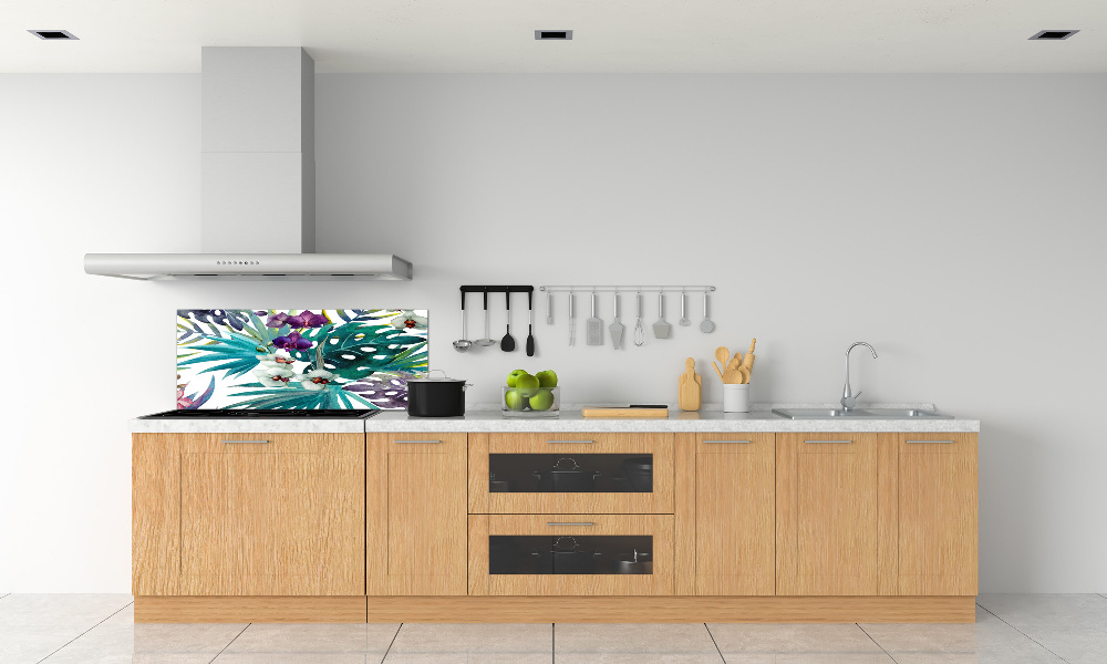 Cooker splashback Tropical flowers