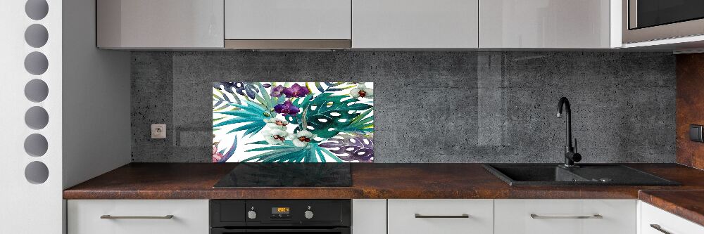 Cooker splashback Tropical flowers