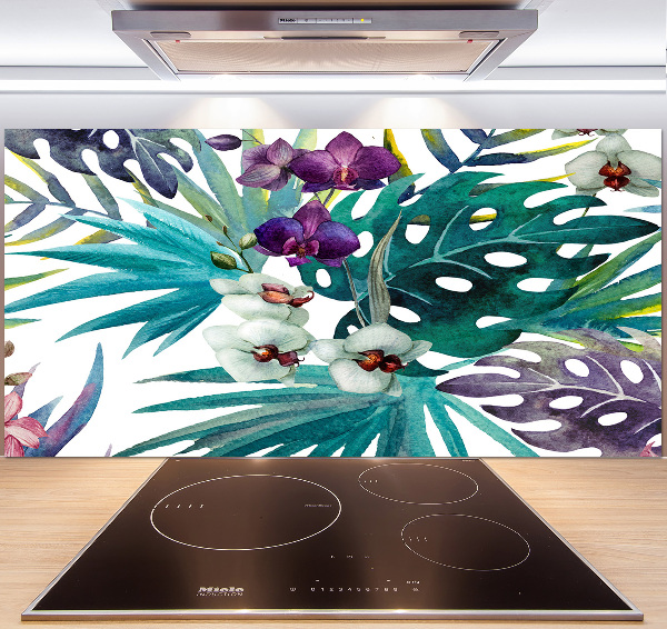 Cooker splashback Tropical flowers