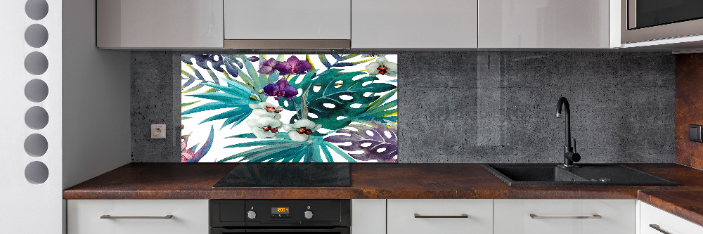 Cooker splashback Tropical flowers