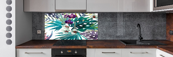 Cooker splashback Tropical flowers