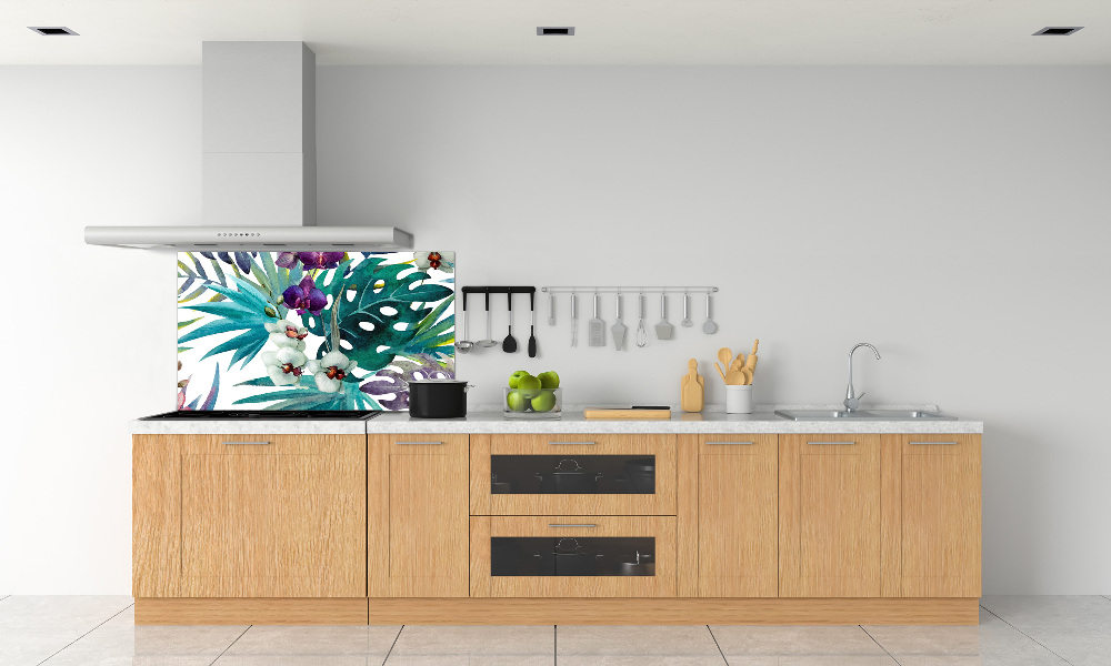 Cooker splashback Tropical flowers